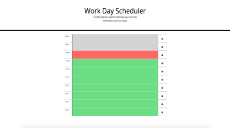 Work Day Scheduler